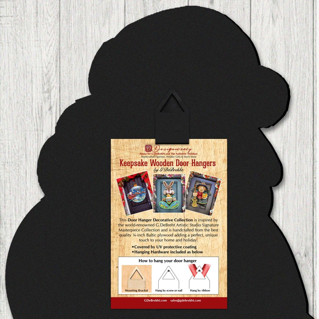 Dark Night Presents Santa Door Decor by Susan Winget - Christmas Santa and Snowman Decor - 8471104H-SW